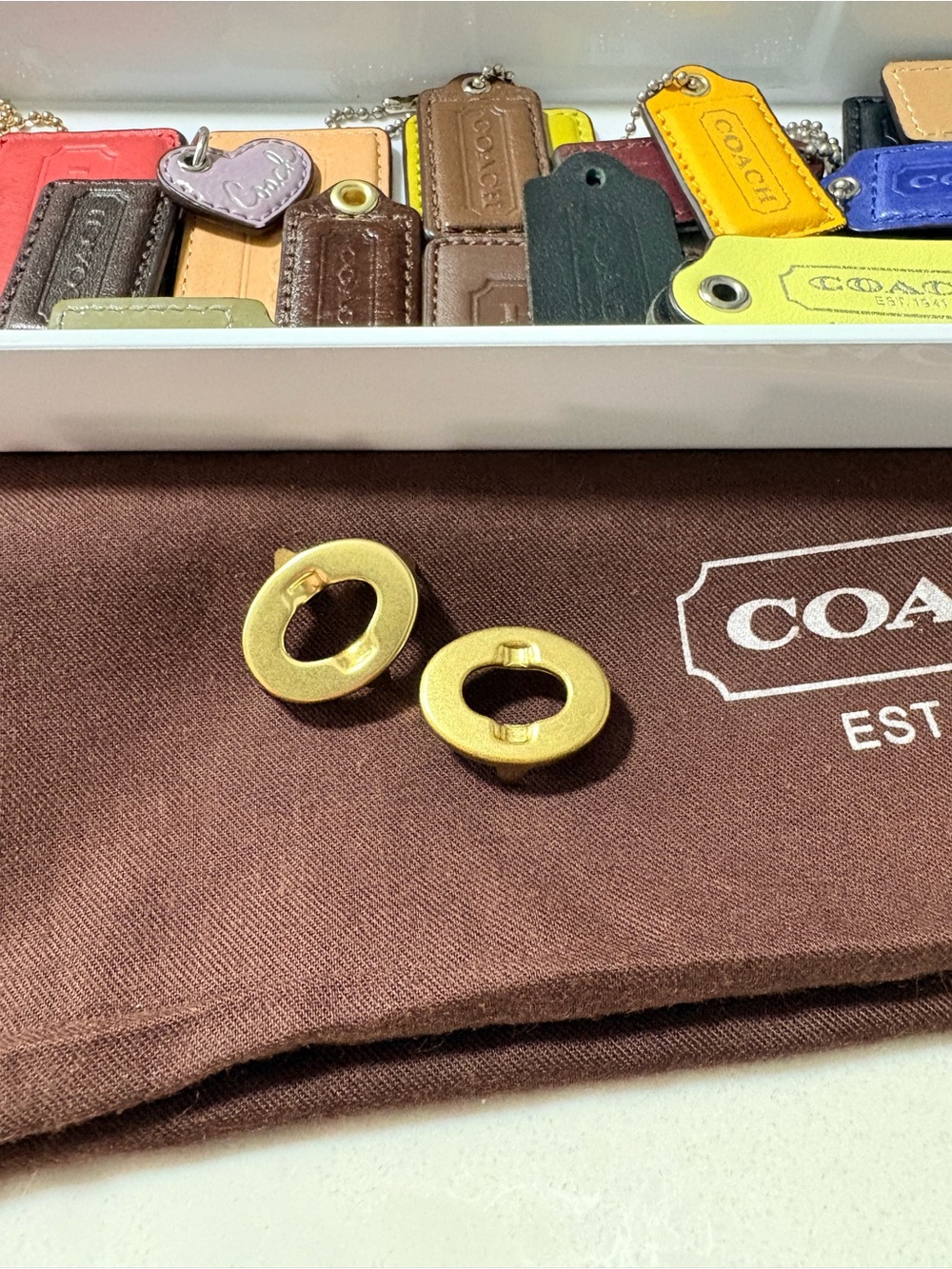 Vintage Coach 100% Solid Brass Turnlock Replacement Faces Hardware (Set of 2)